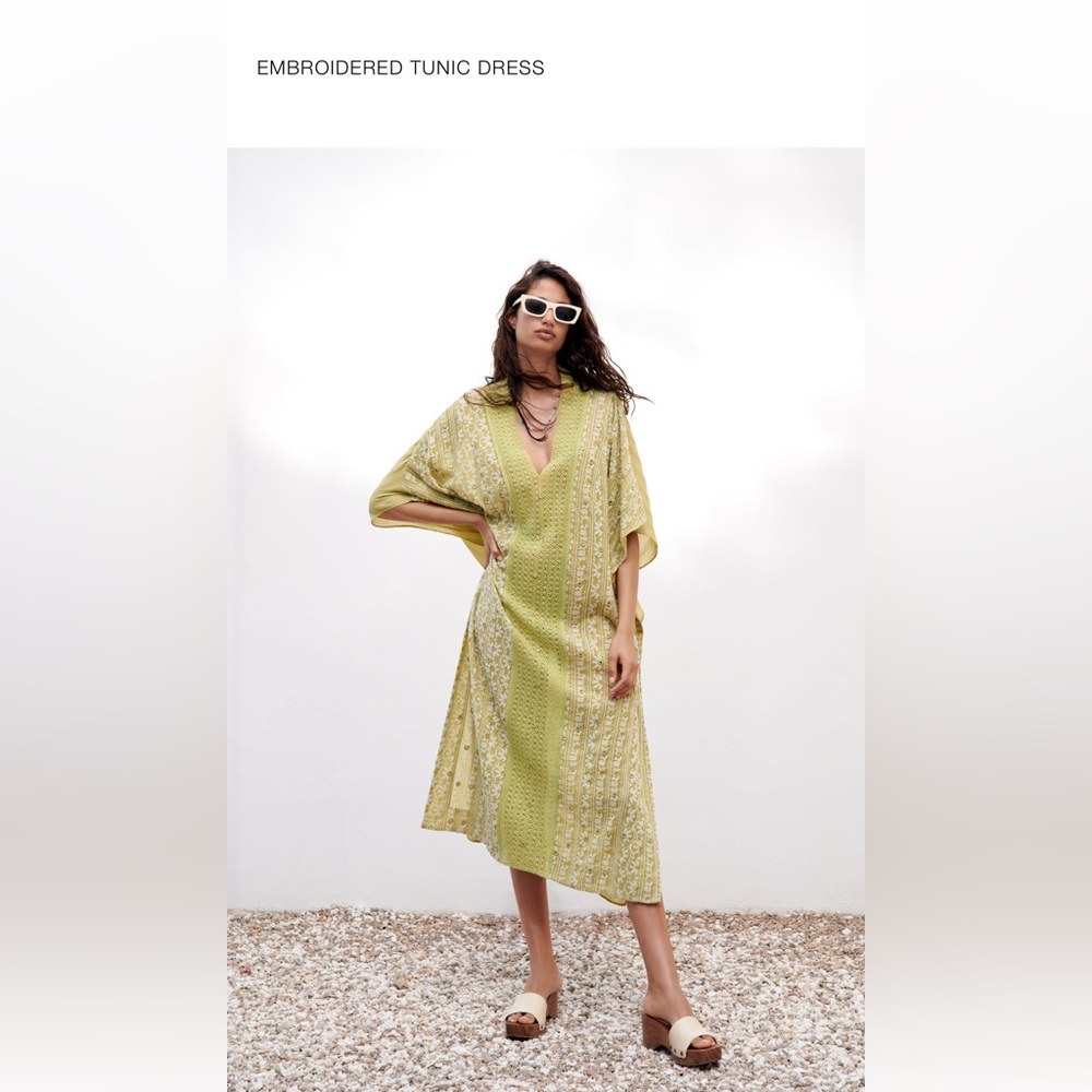 Embroidered tunic dress Zara. New with tag